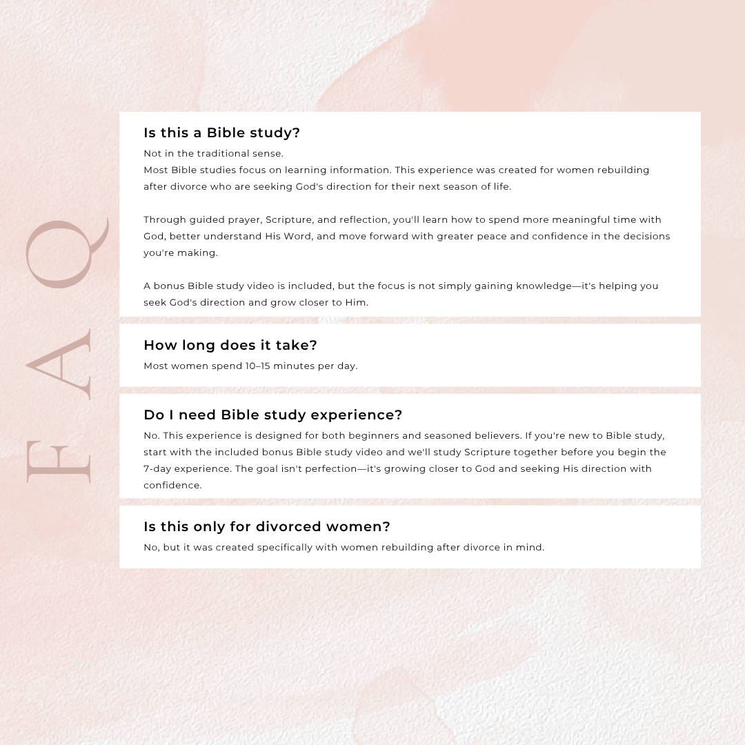 Hear God Clearly After Divorce 7-Day Prayer & Bible Study Experience