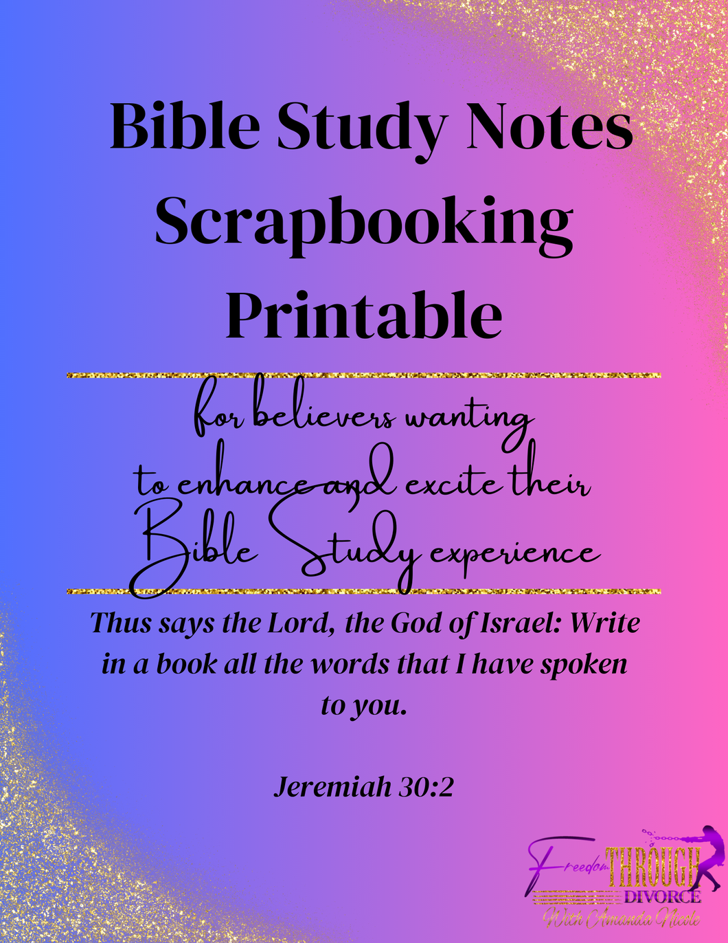 Bible Study Notes Scrapbooking Printable (PDF)