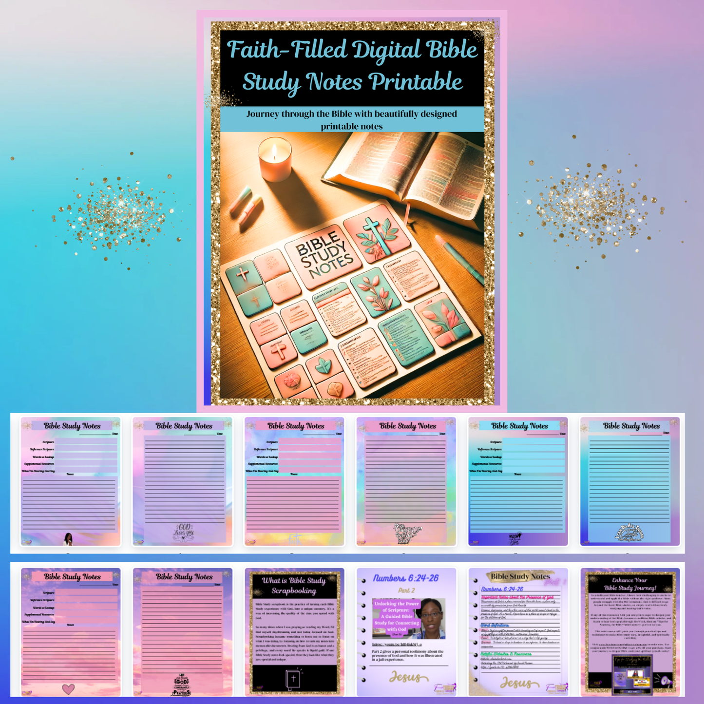 Faith-Filled Digital Bible Study Notes Printable