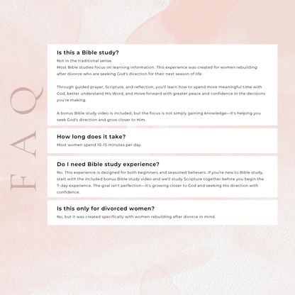 Hear God Clearly After Divorce  7-Day Prayer & Bible Study Experience