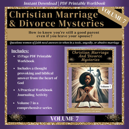 Divorce Therapy Christian Workbook (PDF Divorce Workbook-Volume 7)