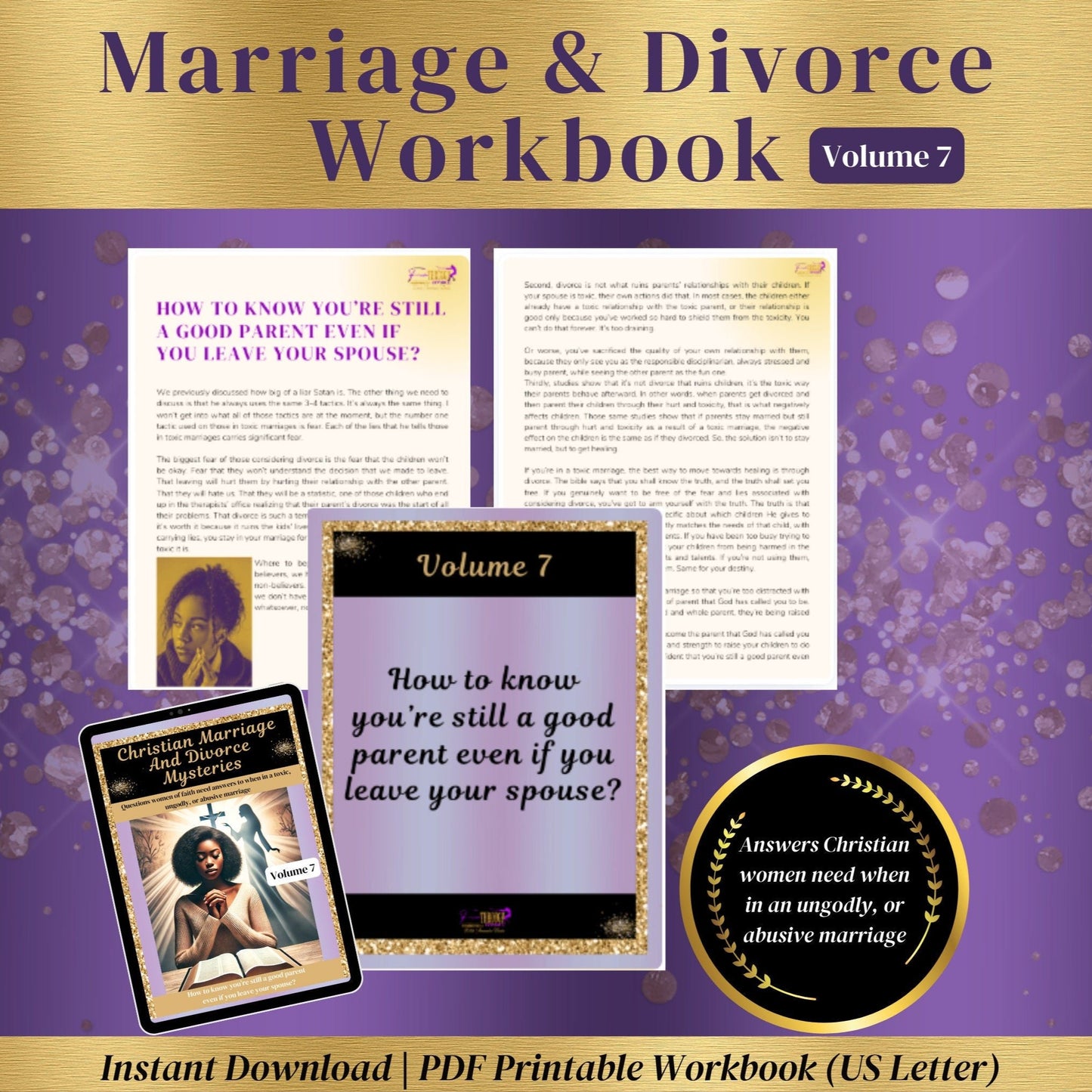 Divorce Therapy Christian Workbook (PDF Divorce Workbook-Volume 7)